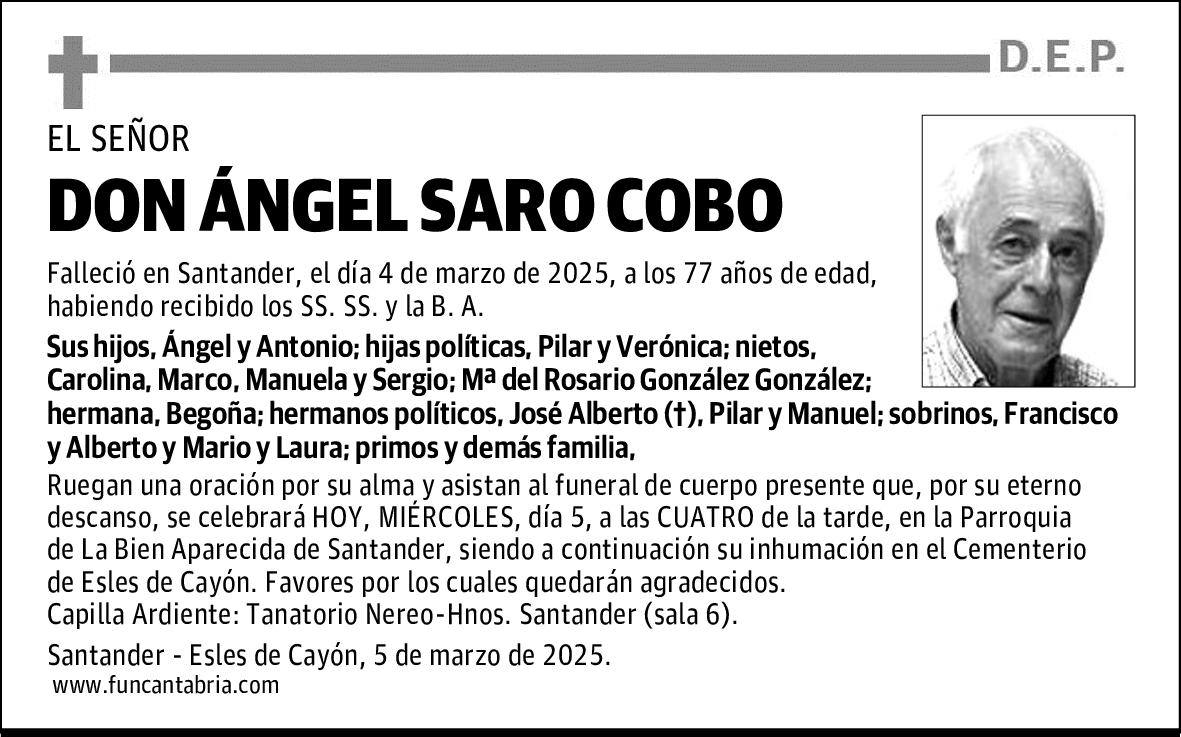 DON ÁNGEL SARO COBO