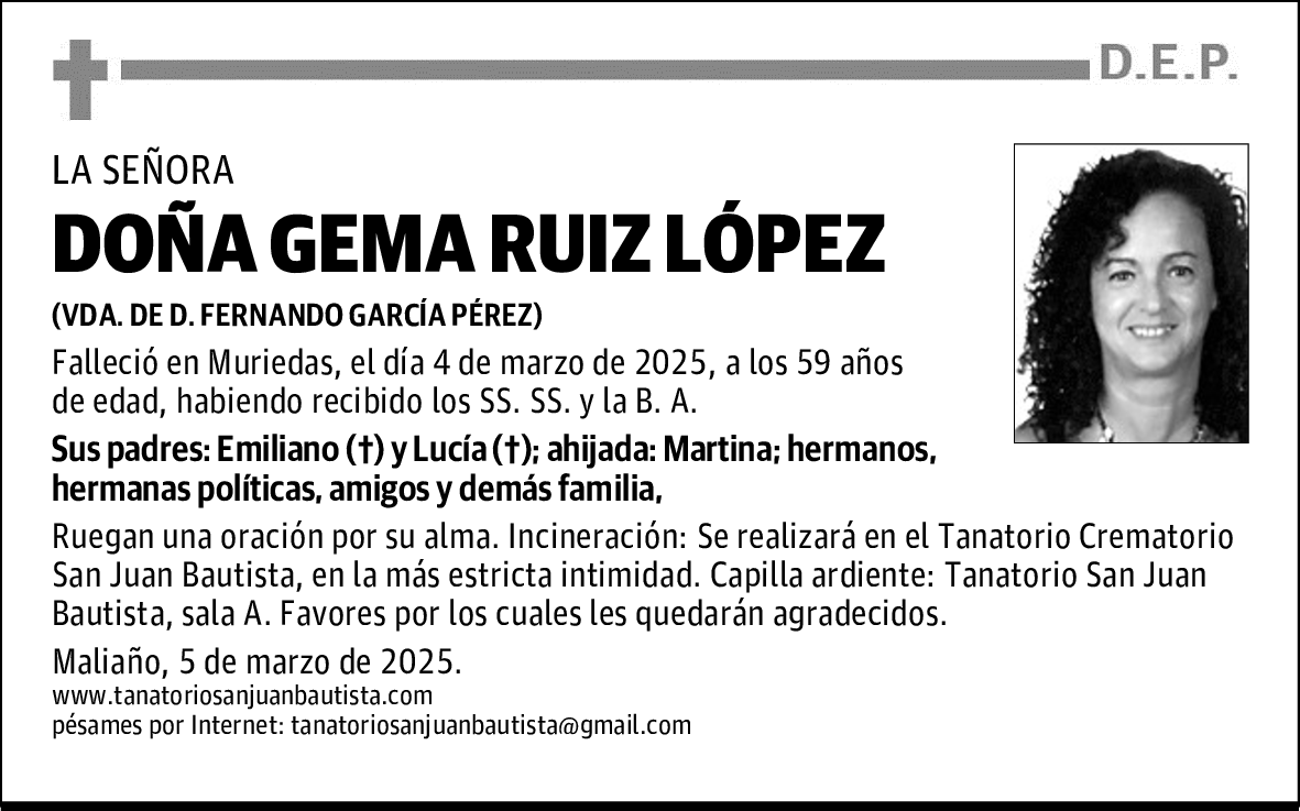 DOÑA GEMA RUIZ LÓPEZ