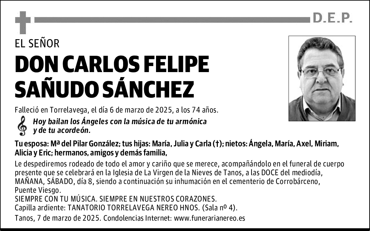 DON CARLOS FELIPE SAÑUDO SÁNCHEZ