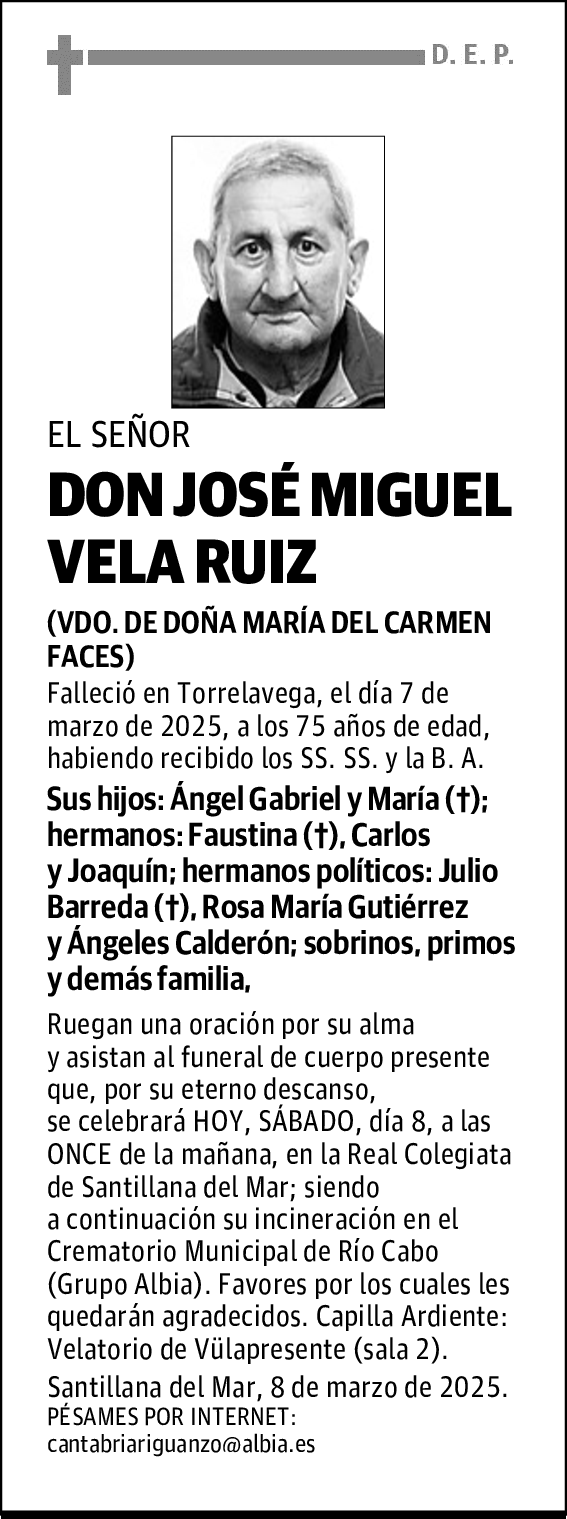 DON JOSÉ MIGUEL VELA RUIZ
