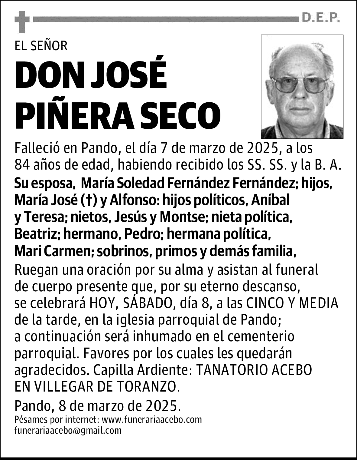 DON JOSÉ PIÑERA SECO