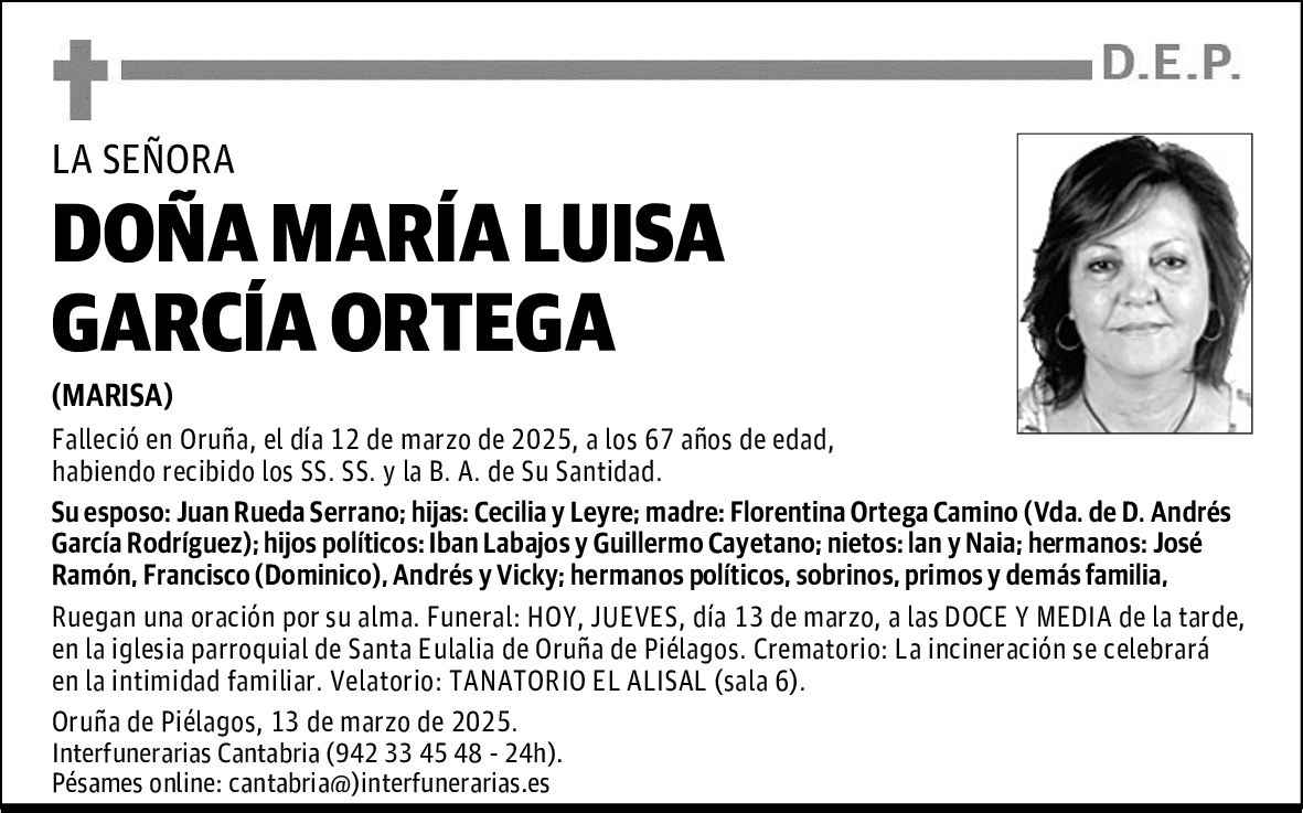 DOÑA MARÍA LUISA GARCÍA ORTEGA