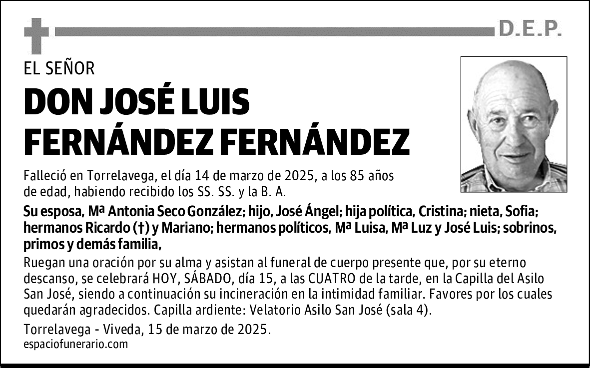 DON JOSÉ LUIS FERNÁNDEZ FERNÁNDEZ