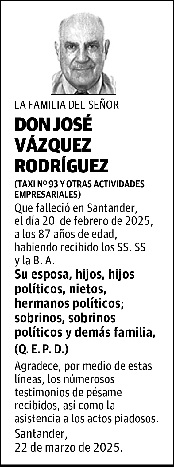 DON JOSÉ VÁZQUEZ RODRÍGUEZ