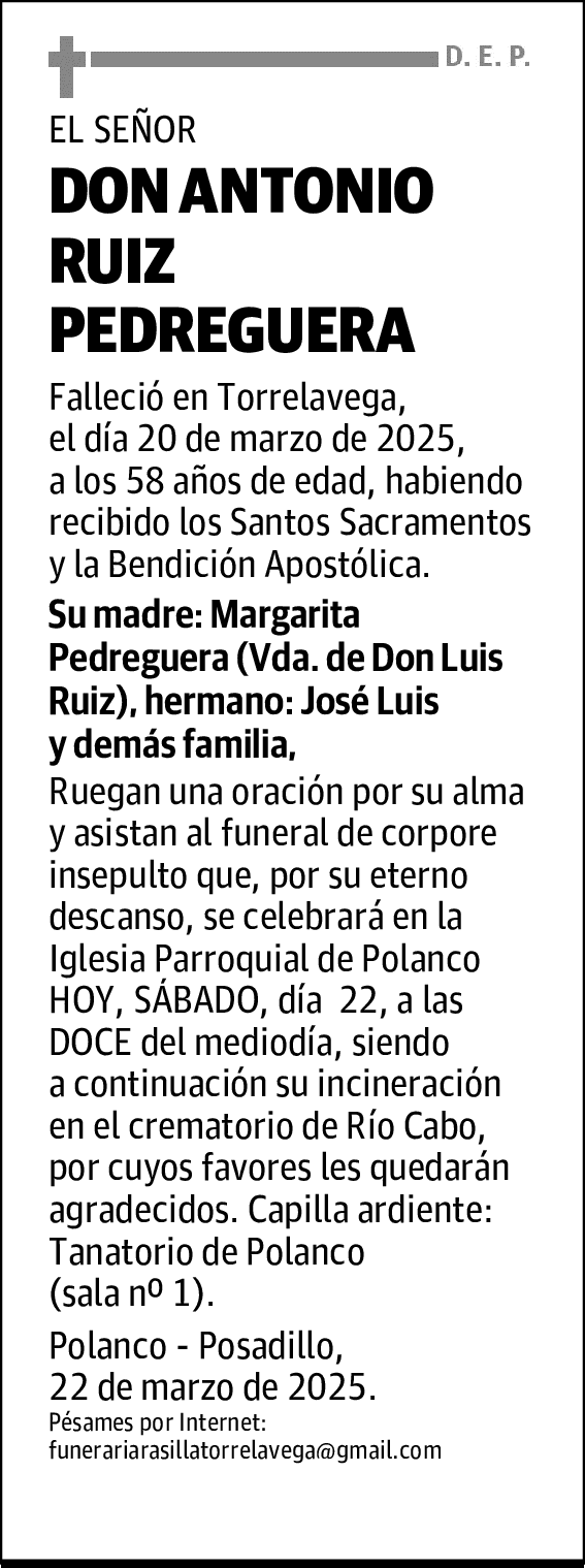DON ANTONIO RUIZ PEDREGUERA