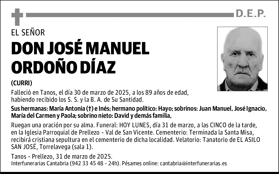 DON JOSÉ MANUEL ORDOÑO DÍAZ
