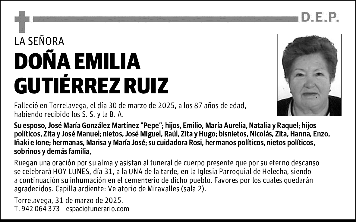 DOÑA EMILIA GUTIÉRREZ RUIZ