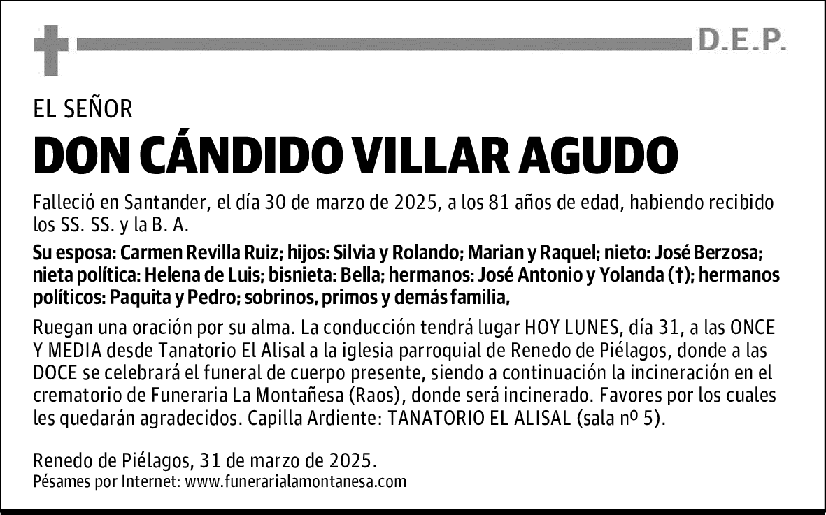 DON CÁNDIDO VILLAR AGUDO