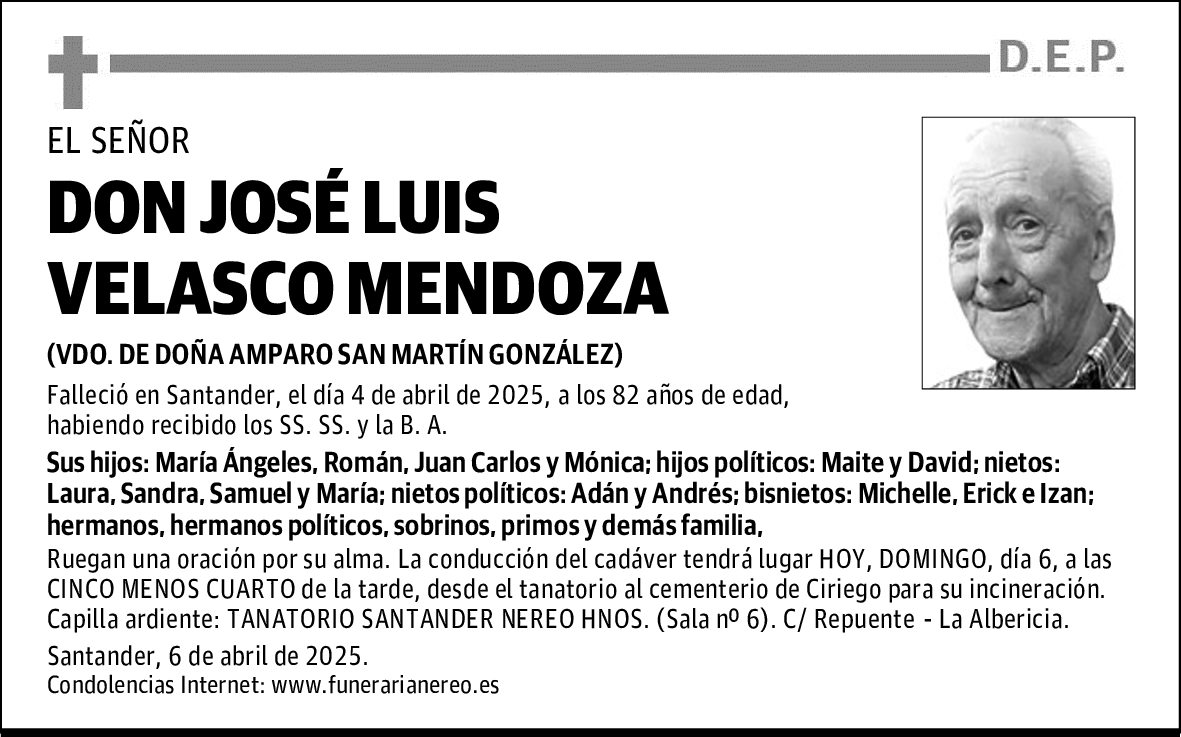 DON JOSÉ LUIS VELASCO MENDOZA