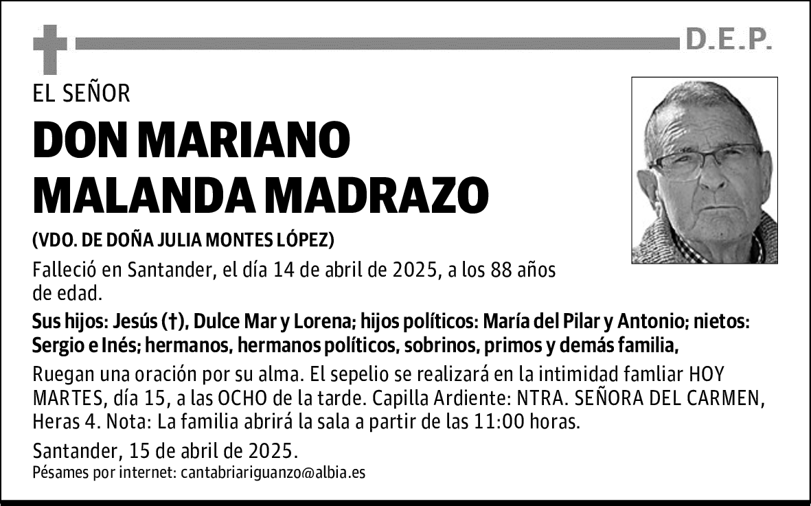 DON MARIANO MALANDA MADRAZO