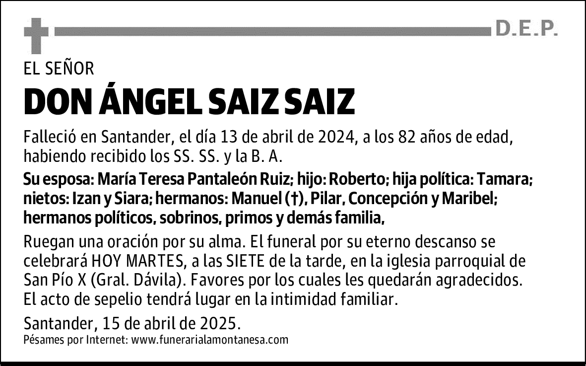 DON ÁNGEL SAIZ SAIZ