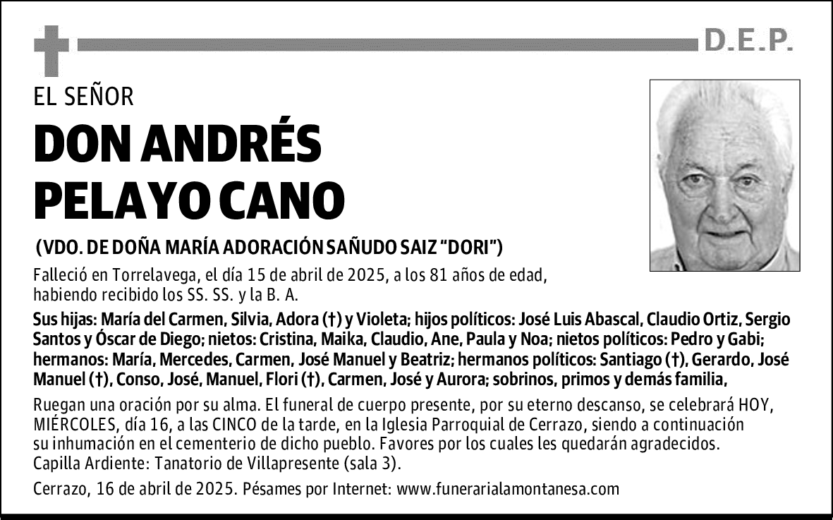 DON ANDRÉS PELAYO CANO