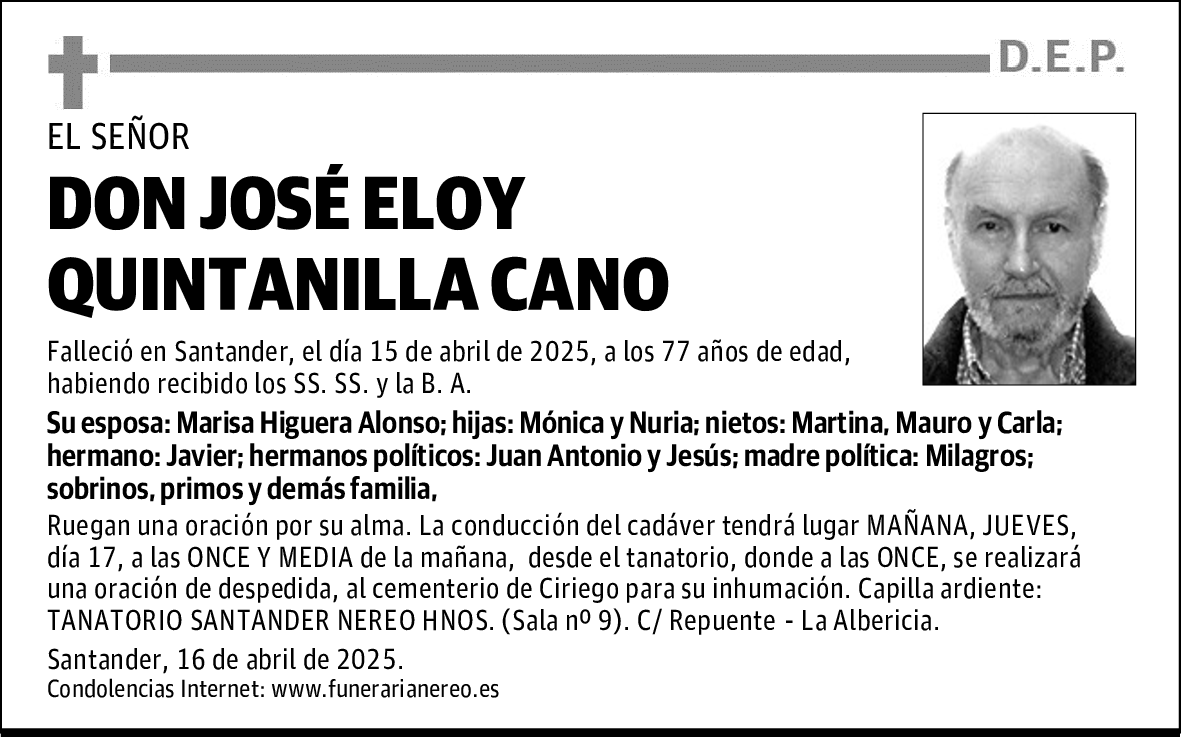 DON JOSÉ ELOY QUINTANILLA CANO