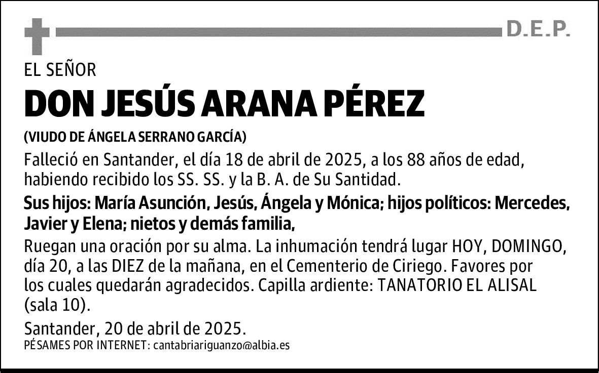 DON JESÚS ARANA PÉREZ
