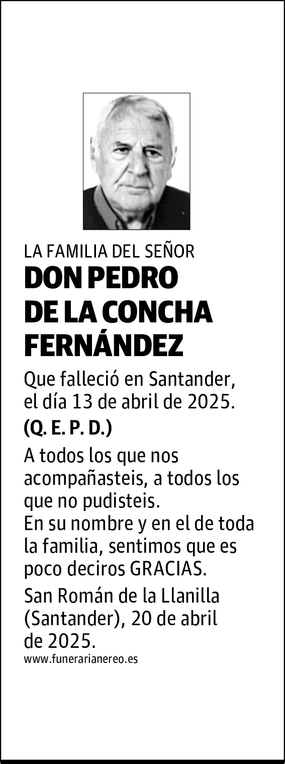 DON PEDRO DE LA CONCHA FERNÁNDEZ