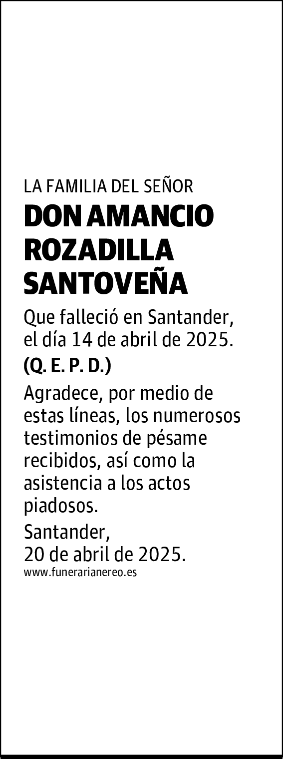DON AMANCIO ROZADILLA SANTOVEÑA