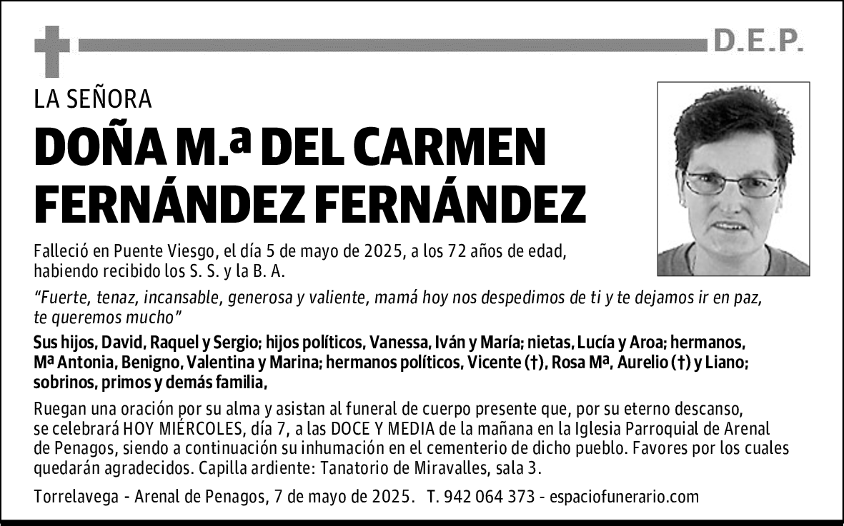 DOÑA M.ª DEL CARMEN FERNÁNDEZ FERNÁNDEZ