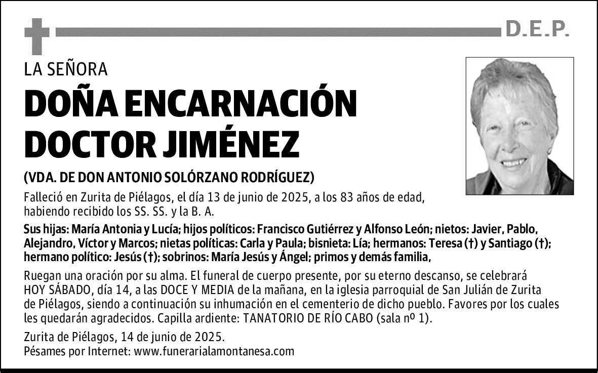 DOÑA ENCARNACIÓN DOCTOR JIMÉNEZ