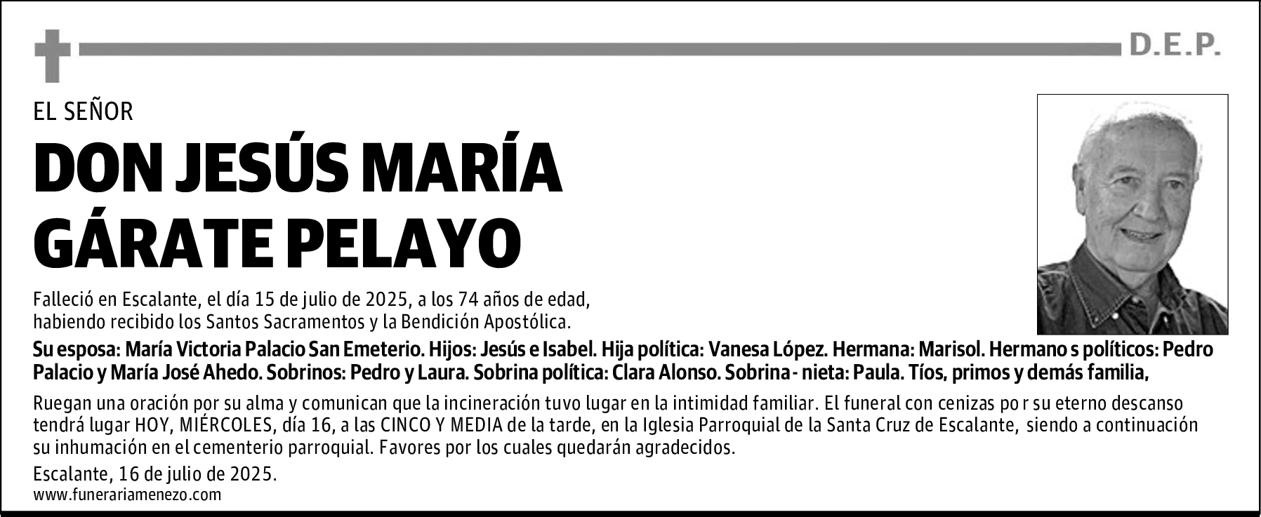 DON JESÚS MARÍA GÁRATE PELAYO