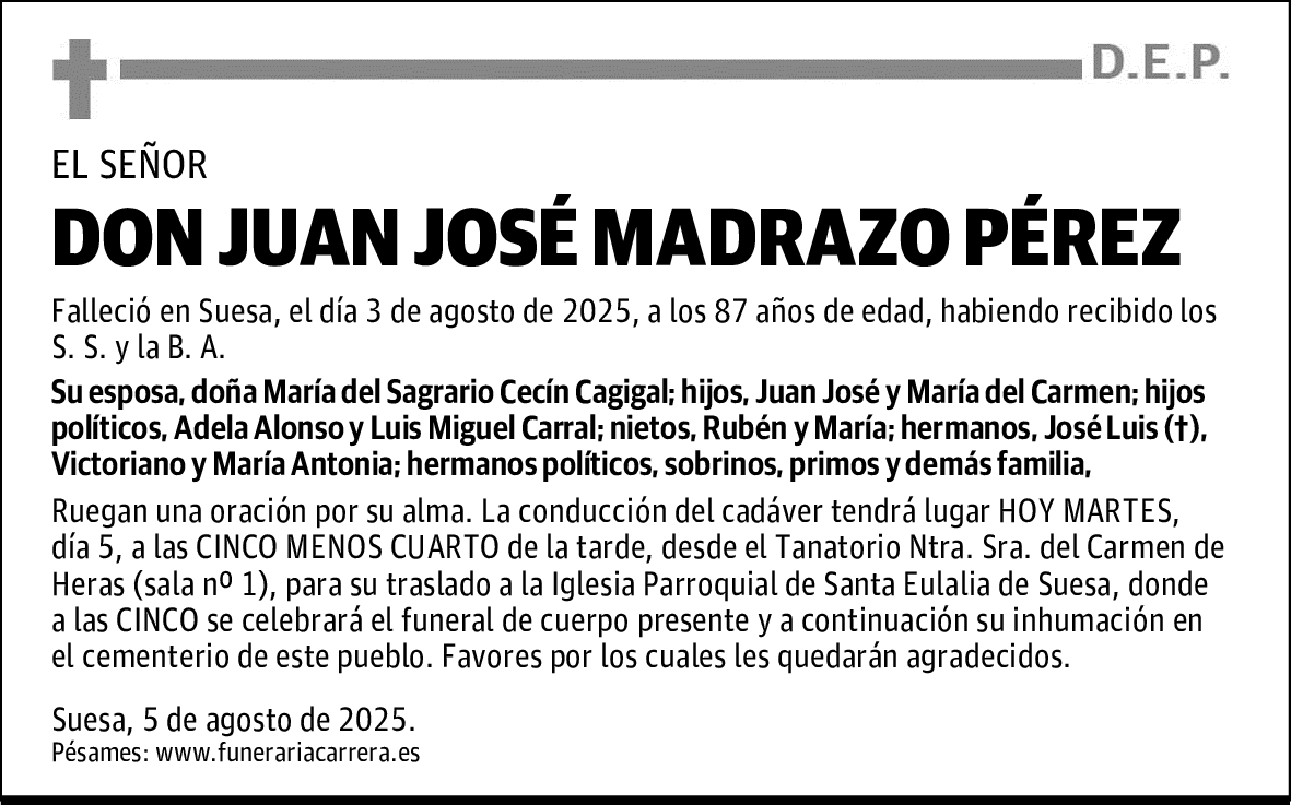 DON JUAN JOSÉ MADRAZO PÉREZ