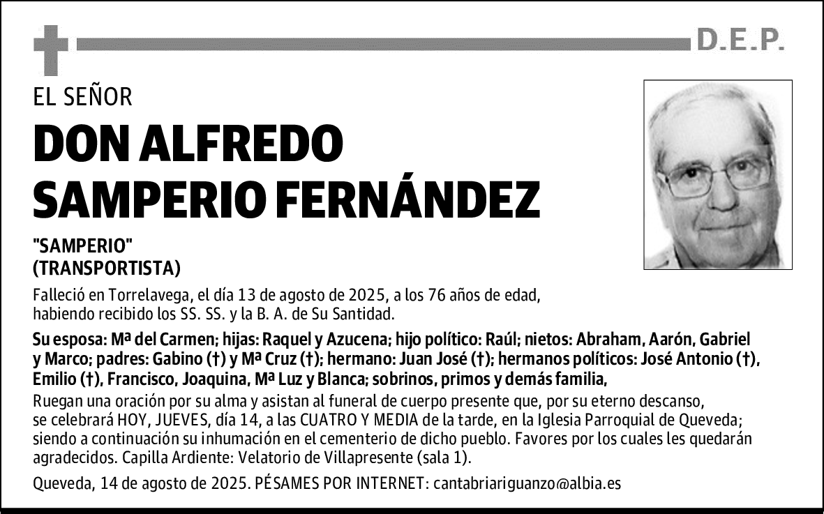 DON ALFREDO SAMPERIO FERNÁNDEZ