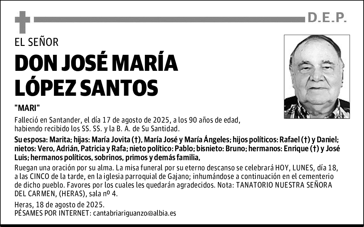 DON JOSÉ MARÍA LÓPEZ SANTOS