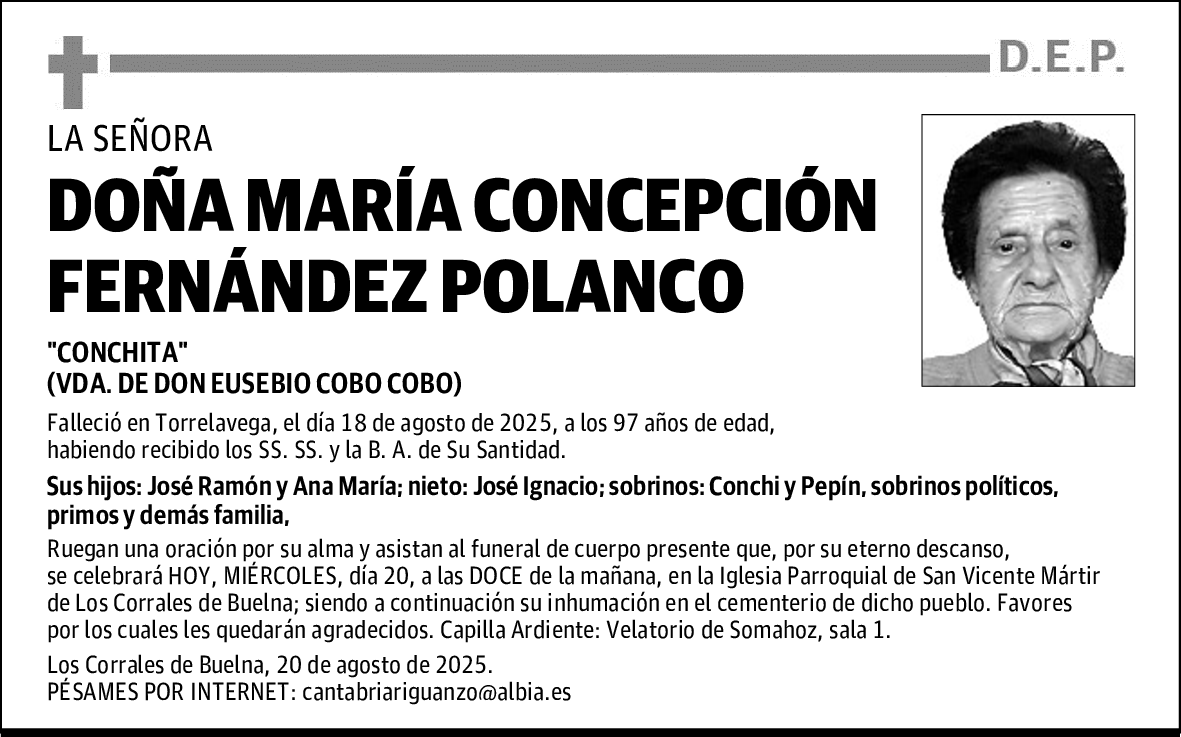 DOÑA MARÍA CONCEPCIÓN FERNÁNDEZ POLANCO
