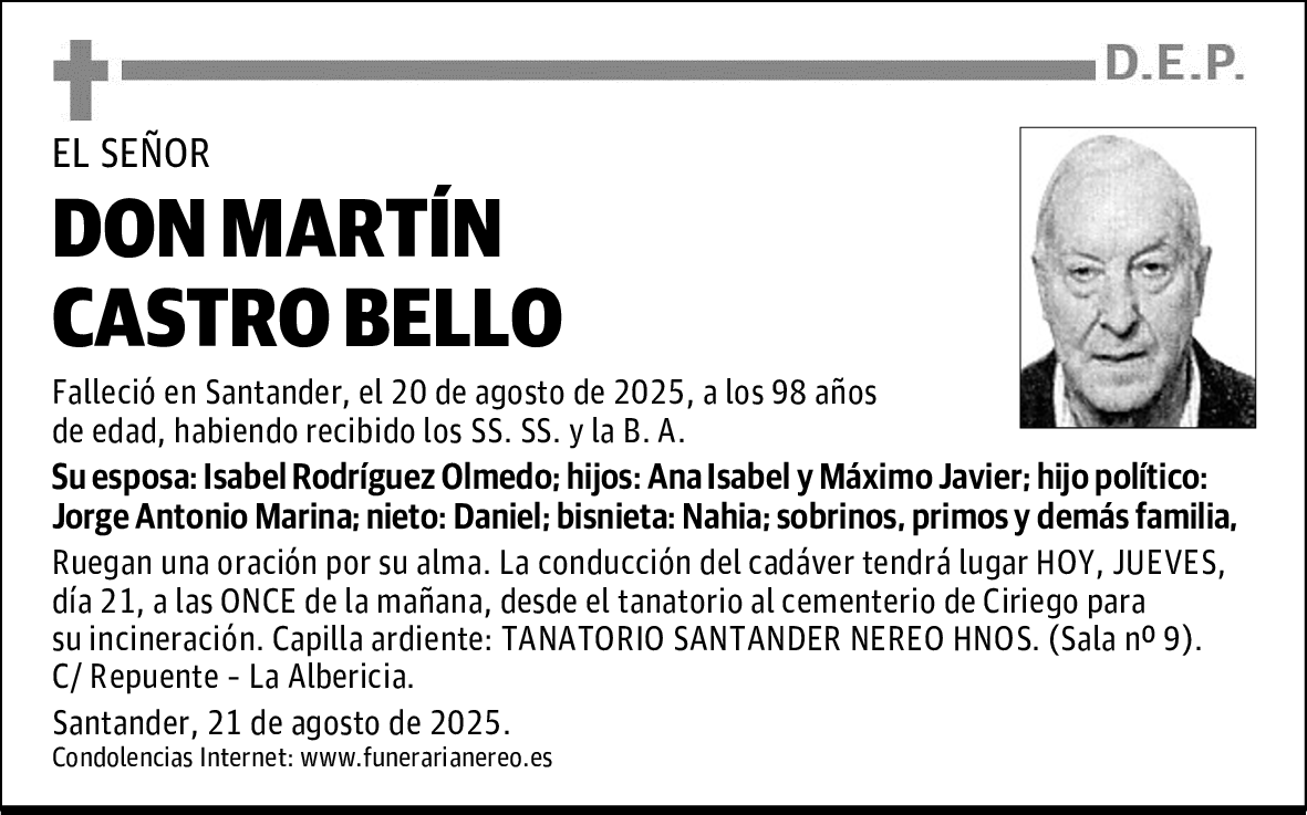 DON MARTÍN CASTRO BELLO
