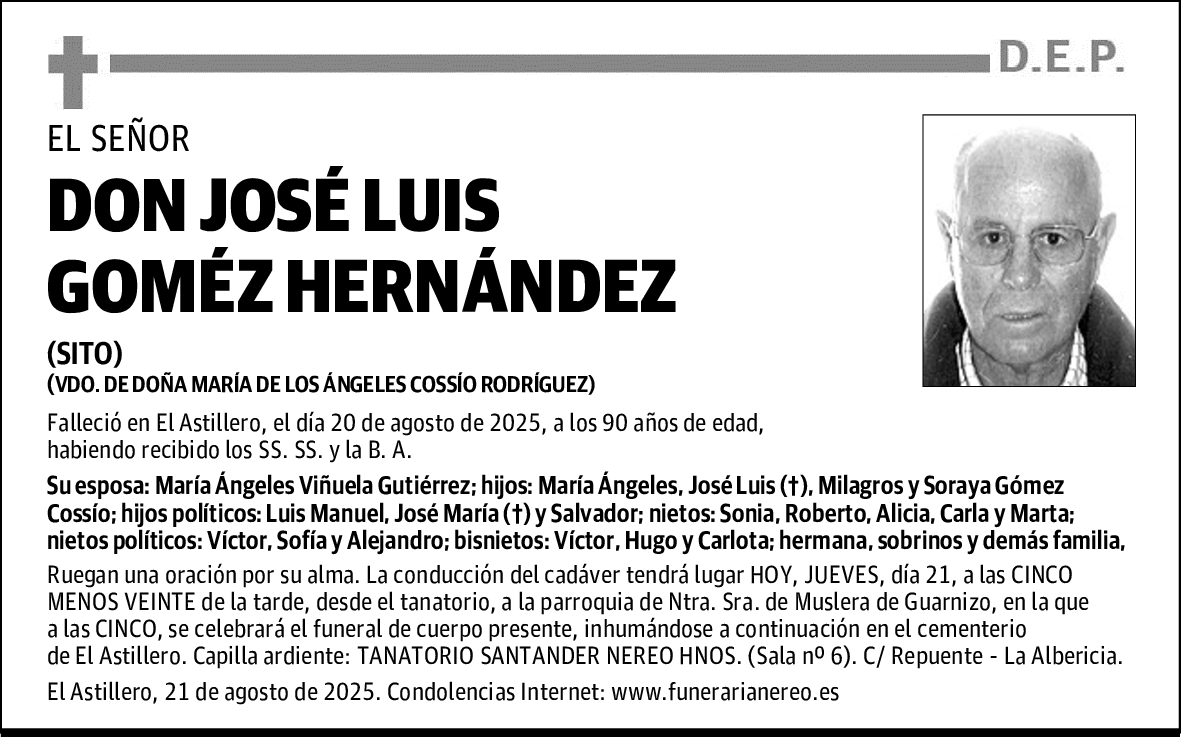 DON JOSÉ LUIS GOMÉZ HERNÁNDEZ