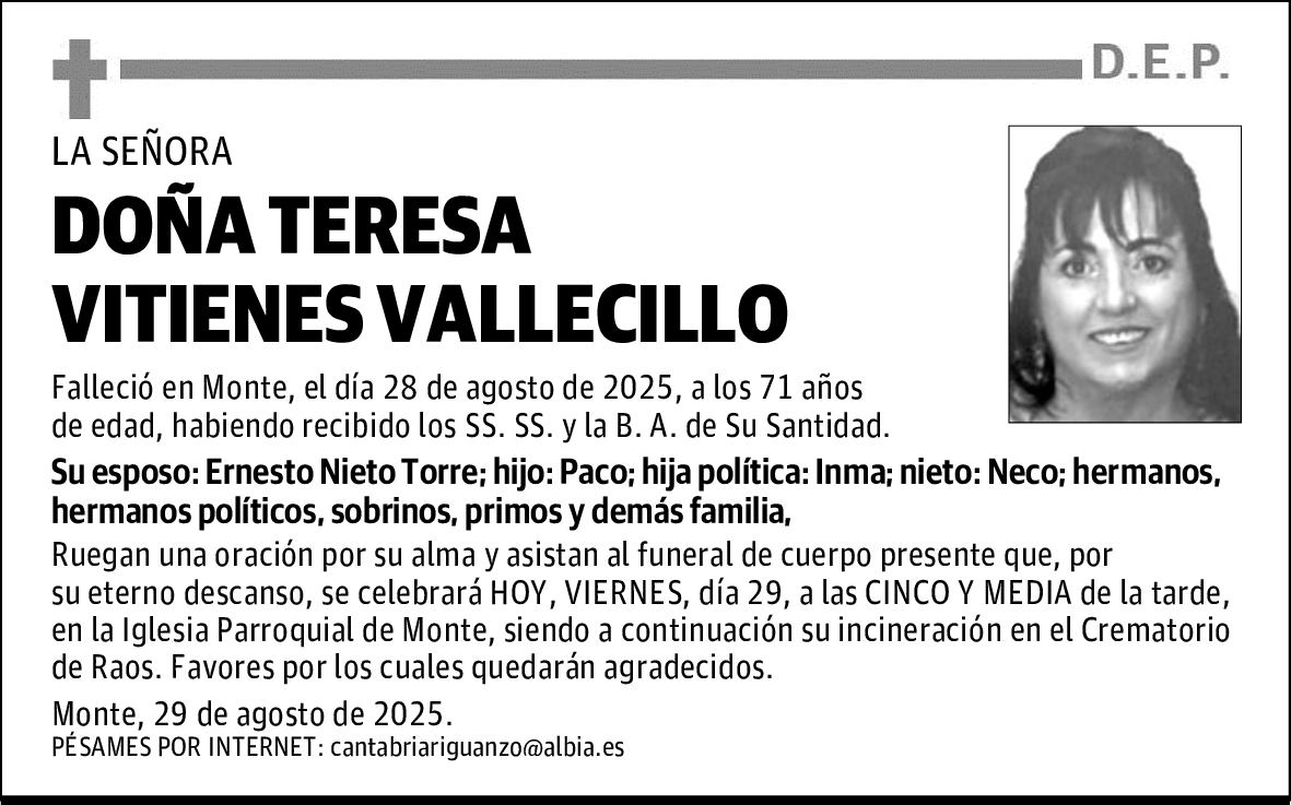 DOÑA TERESA VITIENES VALLECILLO