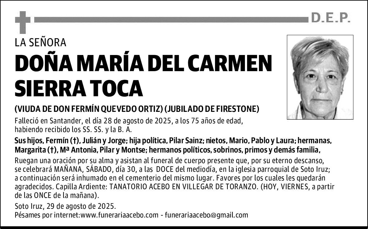 DOÑA MARÍA DEL CARMEN SIERRA TOCA