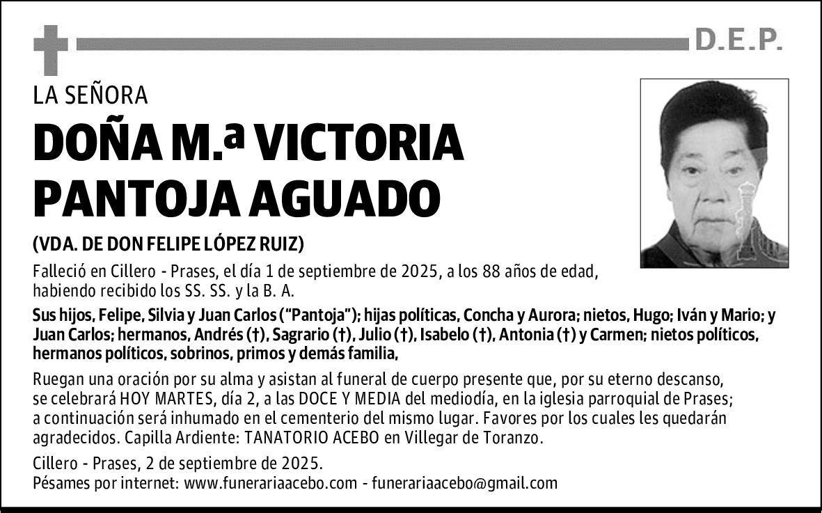 DOÑA M.ª VICTORIA PANTOJA AGUADO