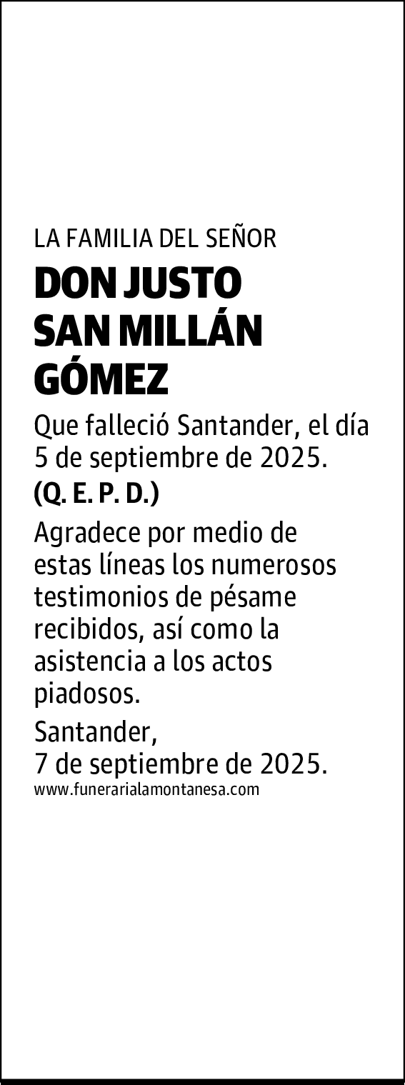 DON JUSTO SAN MILLÁN GÓMEZ