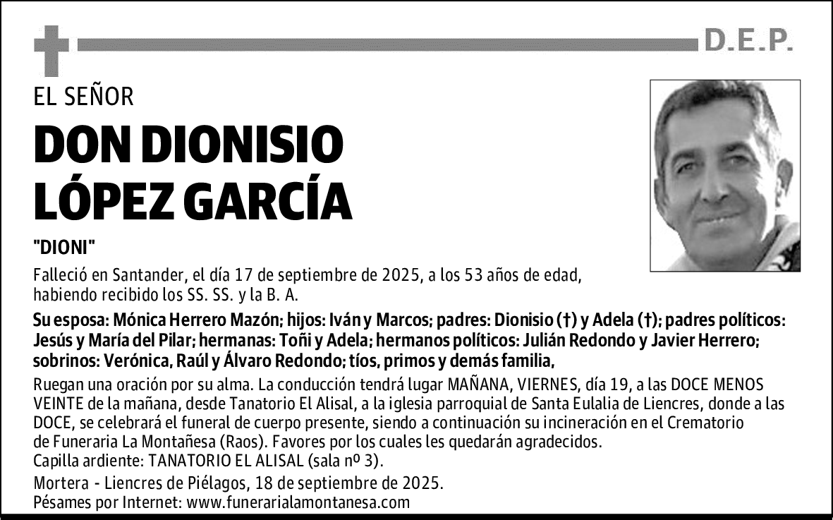 DON DIONISIO LÓPEZ GARCÍA