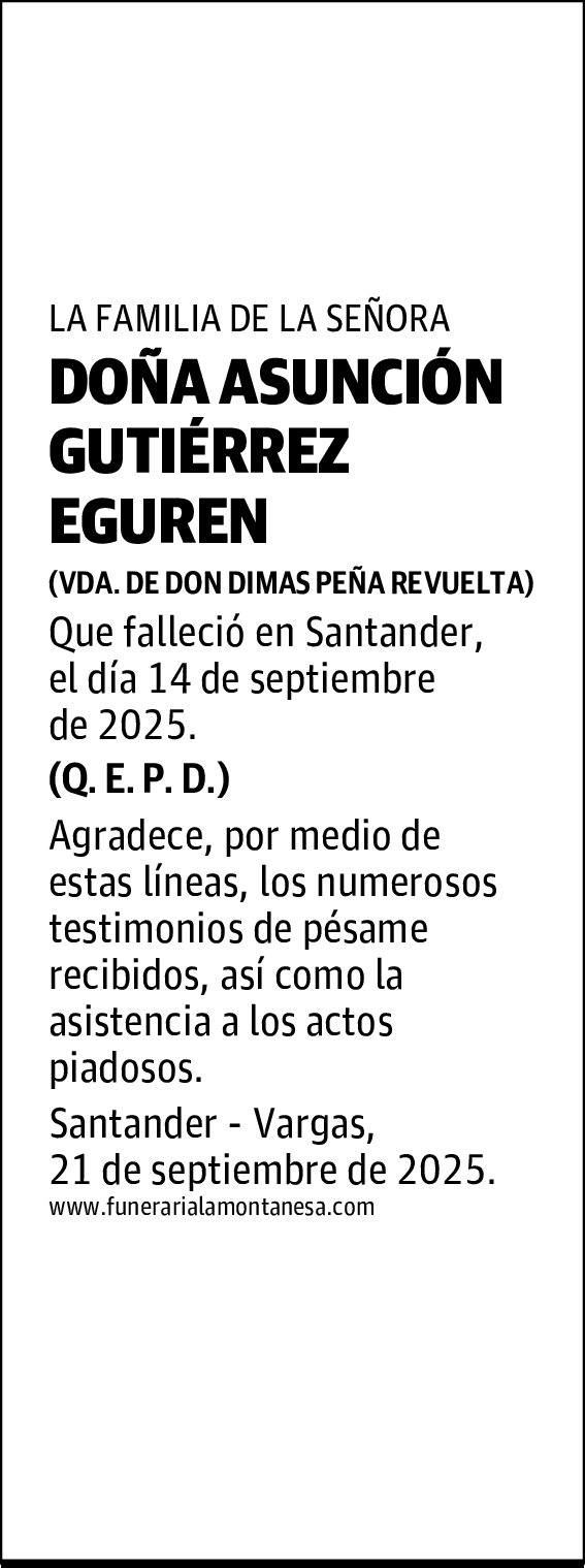 DOÑA ASUNCIÓN GUTIÉRREZ EGUREN