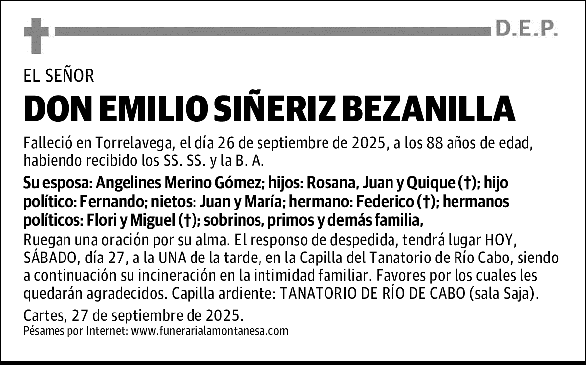 DON EMILIO SIÑERIZ BEZANILLA
