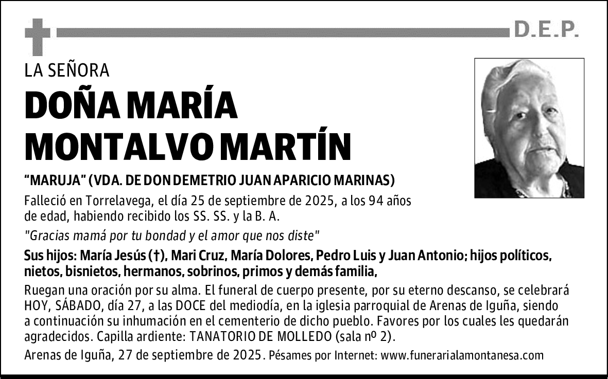 DOÑA MARÍA MONTALVO MARTÍN
