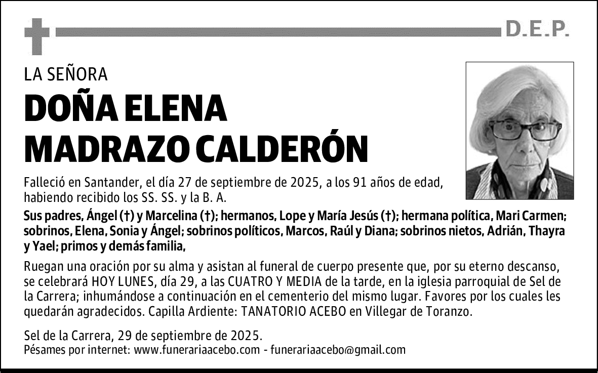 DOÑA ELENA MADRAZO CALDERÓN