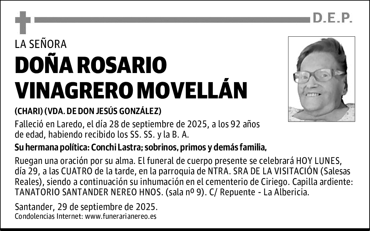 DOÑA ROSARIO VINAGRERO MOVELLÁN