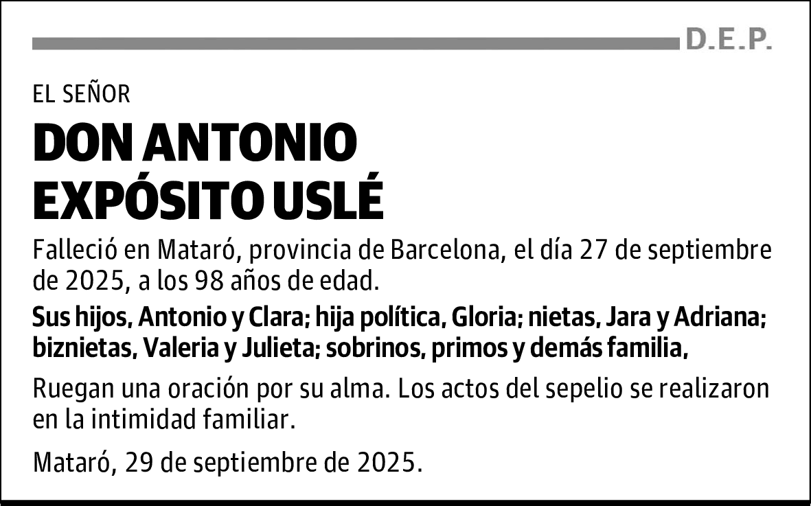 DON ANTONIO EXPÓSITO USLÉ