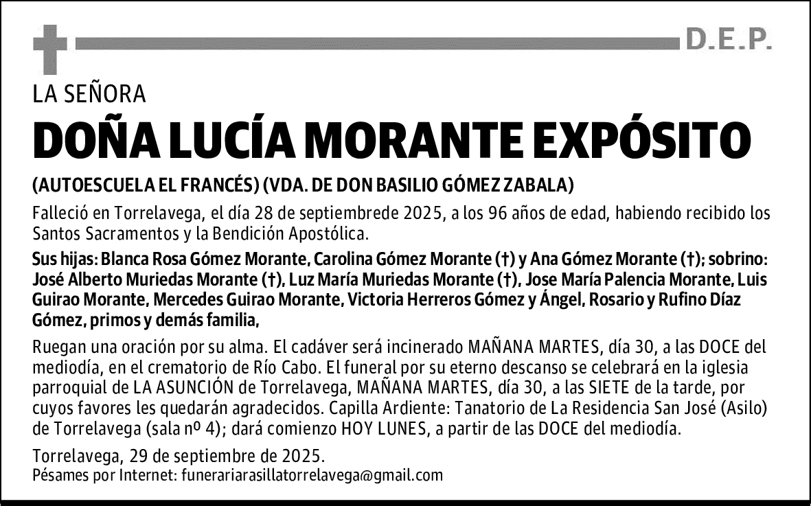 DOÑA LUCÍA MORANTE EXPÓSITO