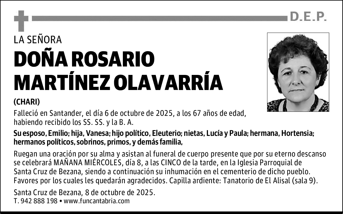 DOÑA ROSARIO MARTÍNEZ OLAVARRÍA