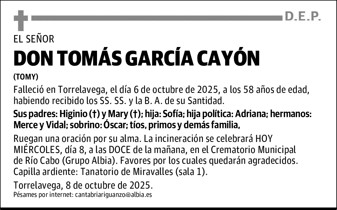 DON TOMÁS GARCÍA CAYÓN