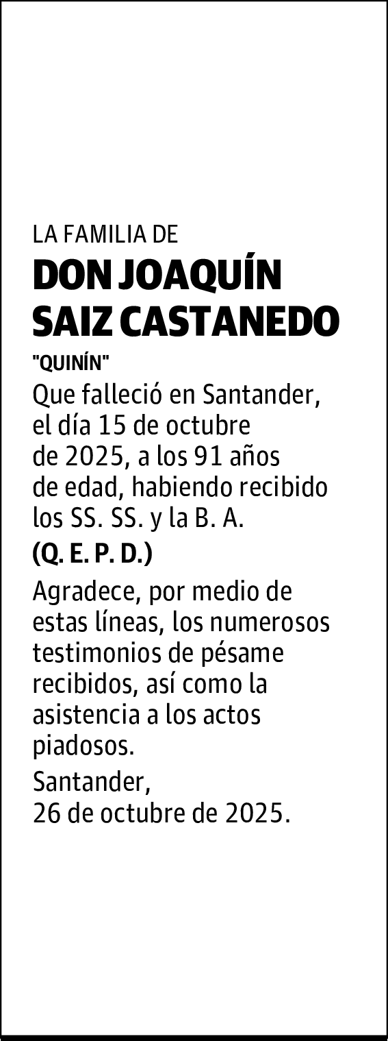 DON JOAQUÍN SAIZ CASTANEDO