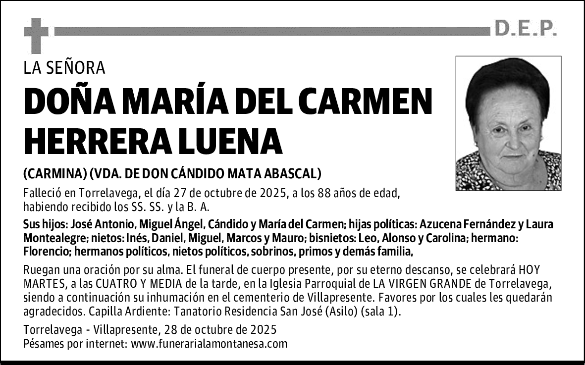 DOÑA MARÍA DEL CARMEN HERRERA LUENA