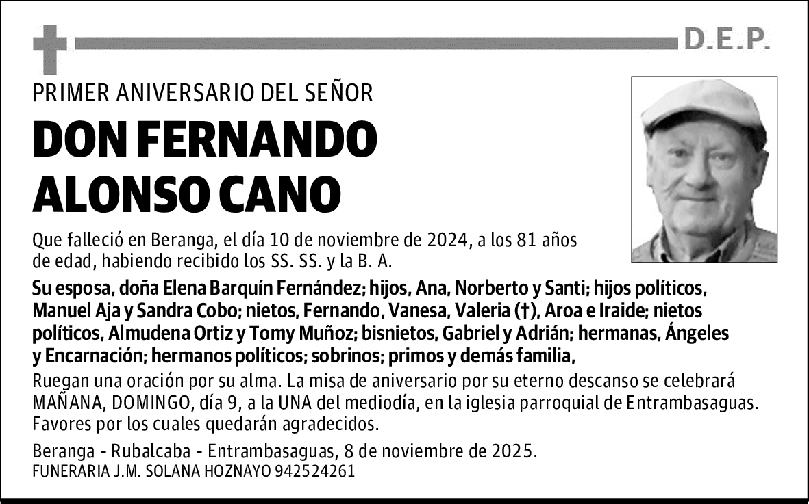 DON FERNANDO ALONSO CANO
