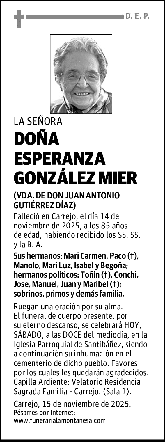 DOÑA ESPERANZA GONZÁLEZ MIER