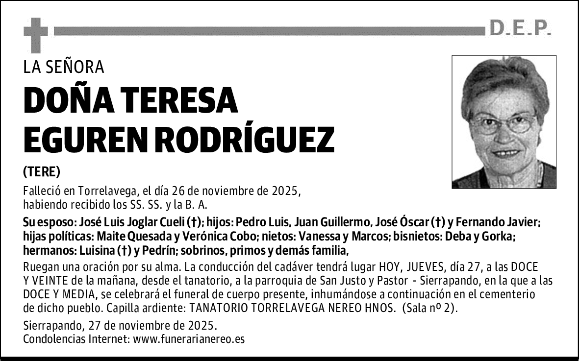 DOÑA TERESA EGUREN RODRÍGUEZ