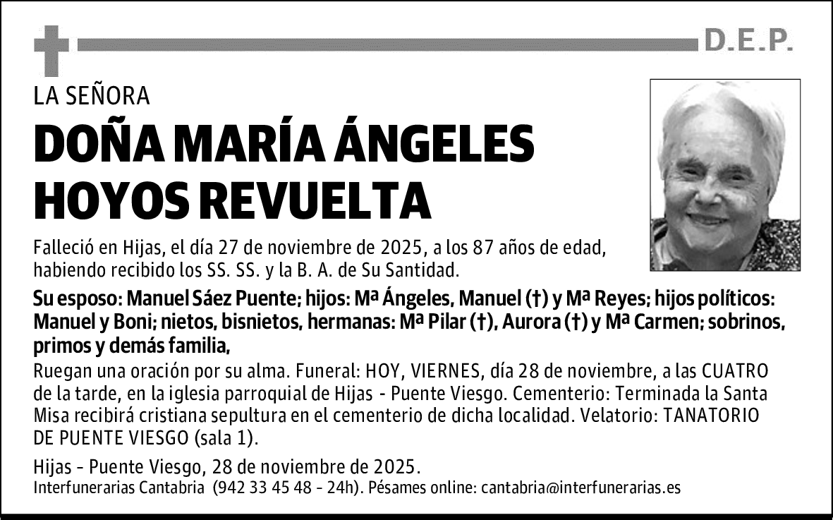 DOÑA MARÍA ÁNGELES HOYOS REVUELTA