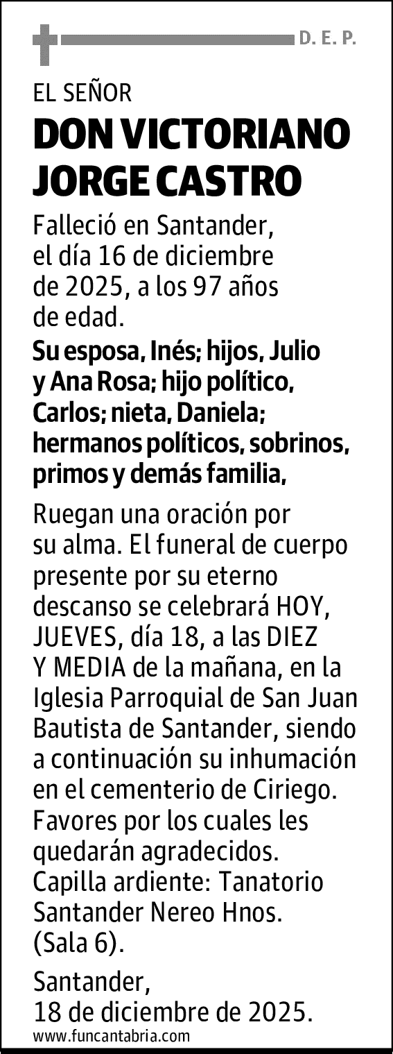 DON VICTORIANO JORGE CASTRO